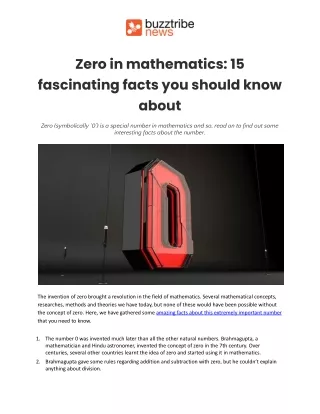 zero in mathematics 15 fascinating facts