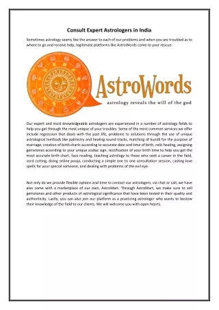 Consult Expert Astrologers in India