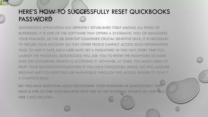 here s how to successfully reset quickbooks password