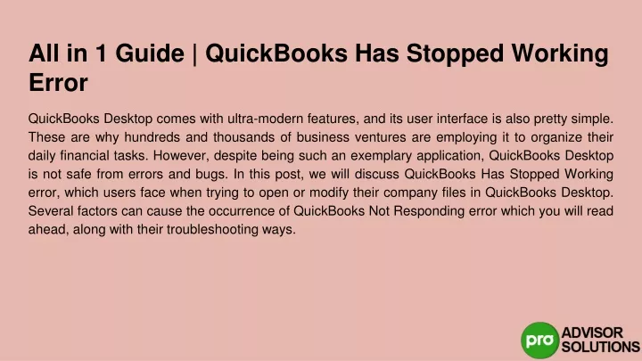 all in 1 guide quickbooks has stopped working error