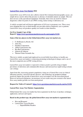 lateral flow assay test market 2022