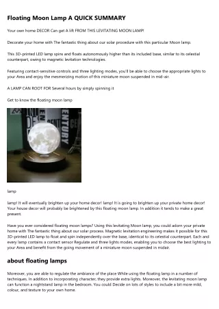 10 Things You Learned in Kindergarden That'll Help You With levitating lamp
