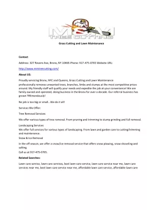 grass cutting and lawn maintenance