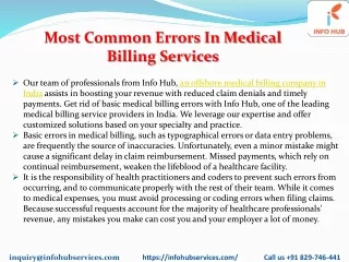 most common errors in medical billing services