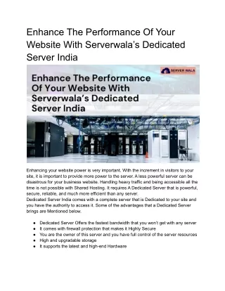 enhance the performance of your website with