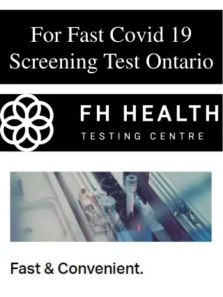 For Fast Covid 19 Screening Test Ontario