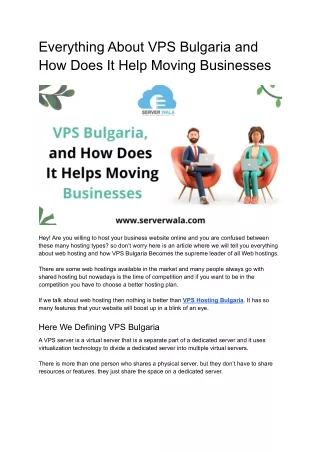 everything about vps bulgaria and how does