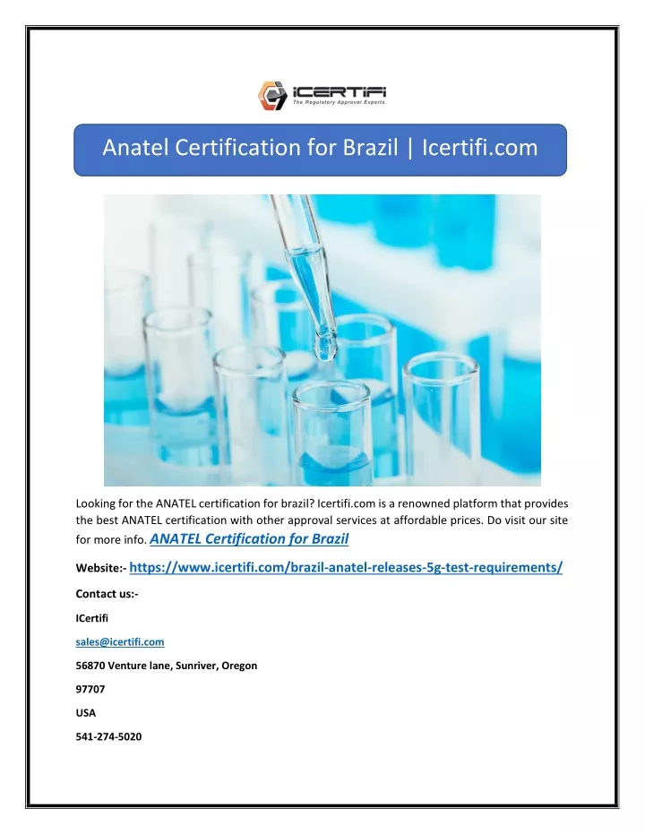 anatel certification for brazil icertifi com