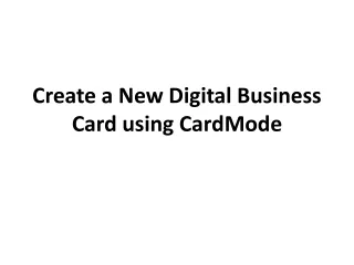 Create a new digital business card using CardMode