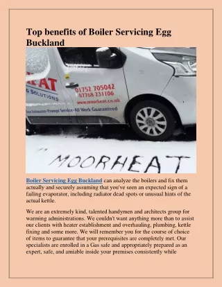 top benefits of boiler servicing egg buckland