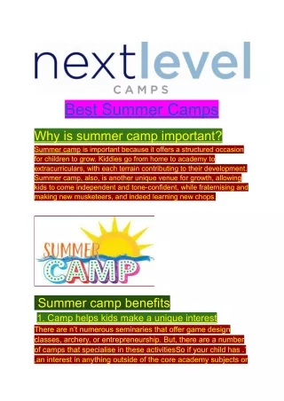 best summer camps