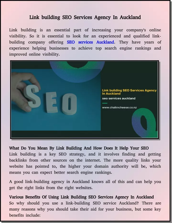link building seo services agency in auckland