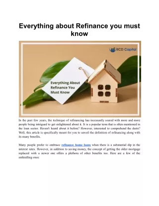 everything about refinance you must know
