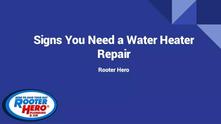 signs you need a water heater repair