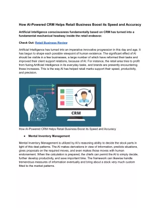 How AI-Powered CRM Helps Retail Business Boost its Speed and Accuracy