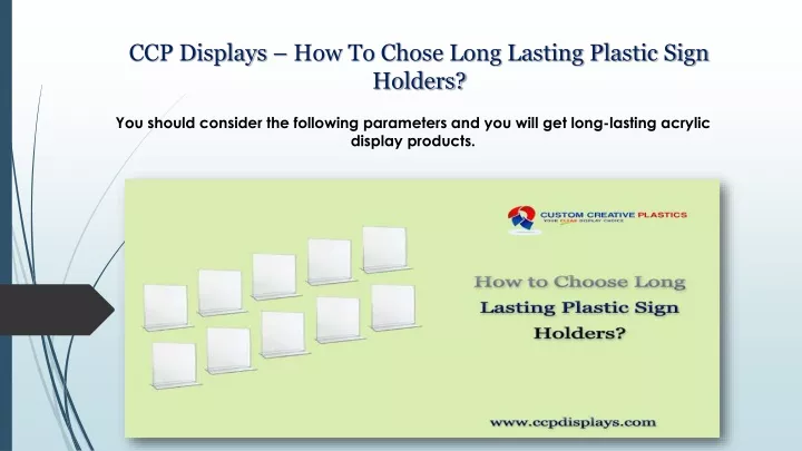 ccp displays how to chose long lasting plastic sign holders