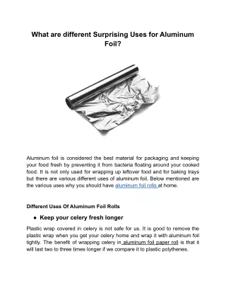 what are different surprising uses for aluminum