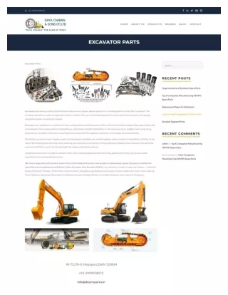 Excavators Spare Parts Supplier in India