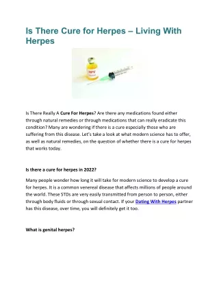 Is There Cure for Herpes  in 2022– Living With Herpes