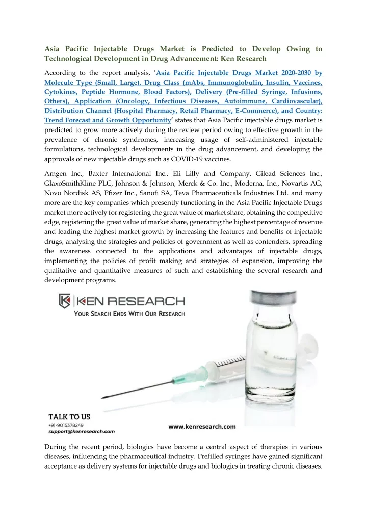asia pacific injectable drugs market is predicted