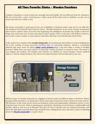 All Time Favorite Choice - Wooden Furniture