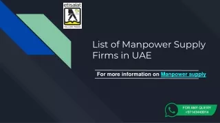 List of Manpower Supply Firms in UAE
