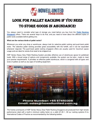 look for pallet racking if you need look