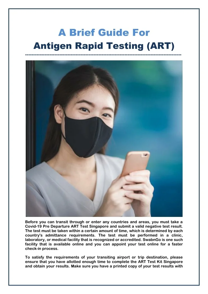 PPT A Brief Guide For Antigen Rapid Test (ART) PowerPoint