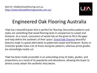Engineered Oak Flooring Australia