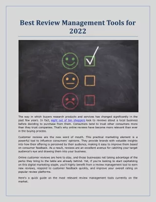 Best Review Management Tools for 2022