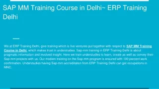 SAP MM Training Course in Delhi