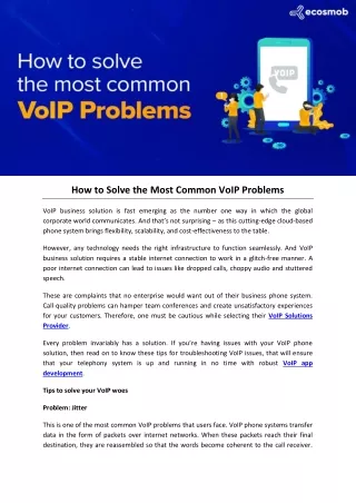 How to Solve the Most Common VoIP Problems