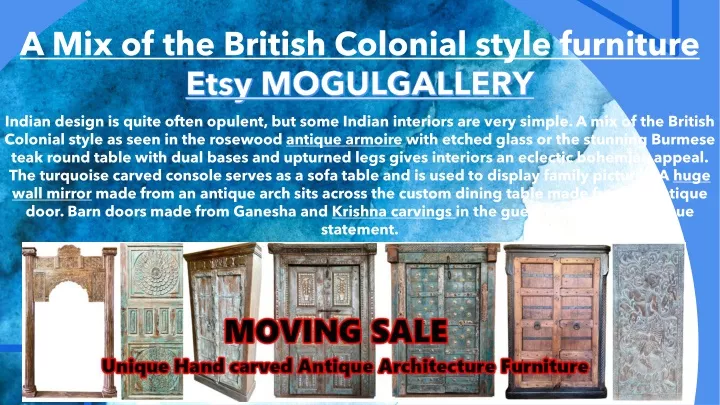 a mix of the british colonial style furniture