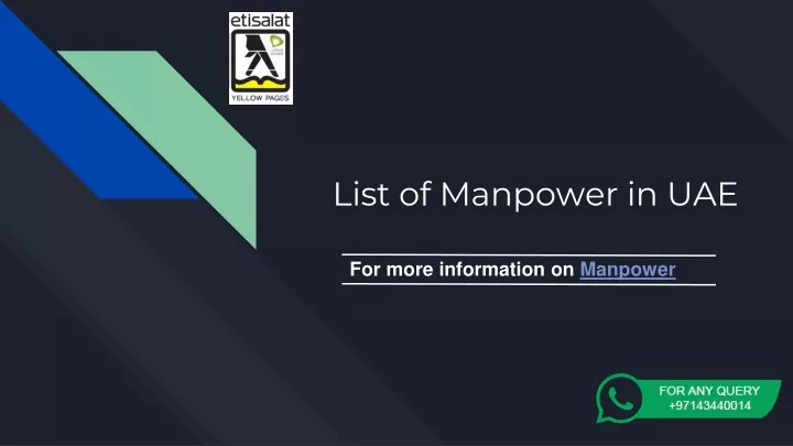 list of manpower in uae