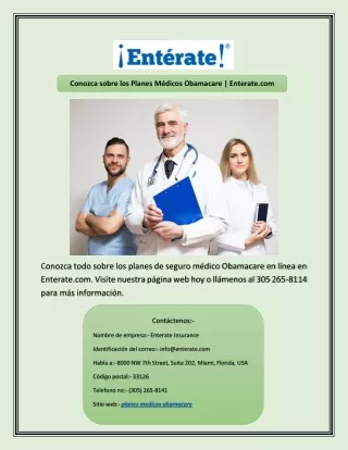 conozca sobre los planes m dicos obamacare