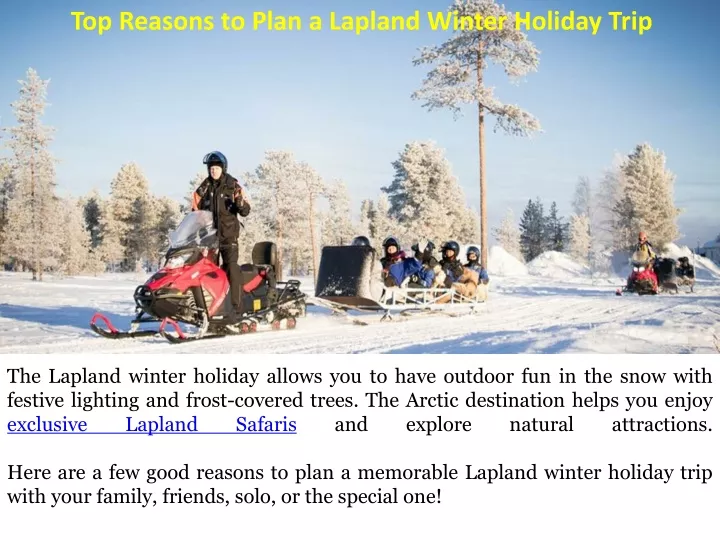 top reasons to plan a lapland winter holiday trip