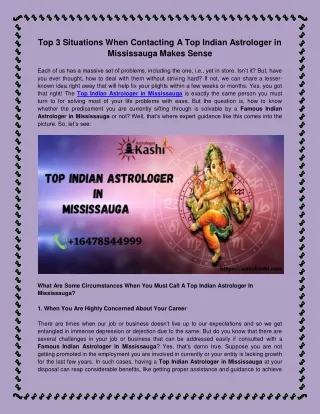 Top 3 Situations When Contacting A Top Indian Astrologer in Mississauga Makes Sense