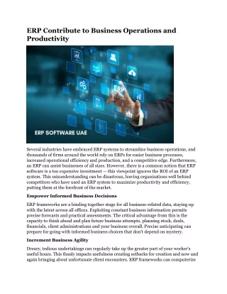 erp contribute to business operations