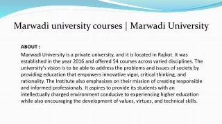 marwadi university courses marwadi university
