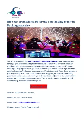 Hire our professional DJ for the outstanding music in Buckinghamshire