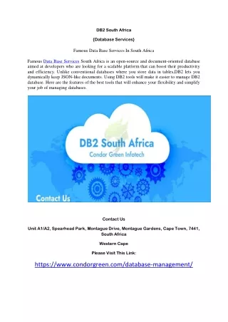 Famous Data Base Services In South Africa