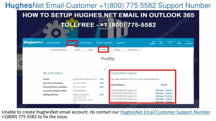 hughes net email customer 1 800 775 5582 support number