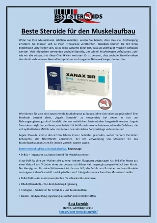 Beste Steroide für den Muskelaufbau