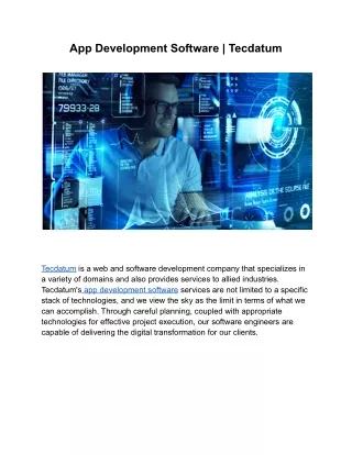 app development software tecdatum