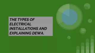 The types of Electrical installations and Explaining DEWA
