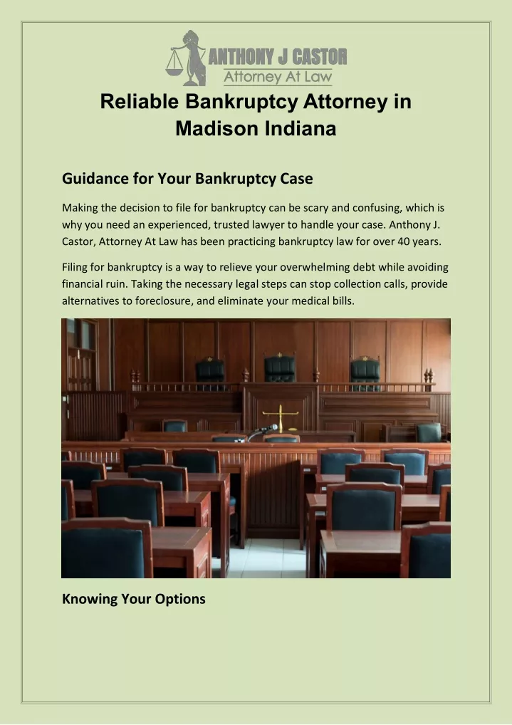 PPT Reliable Bankruptcy Attorney in Madison Indiana PowerPoint