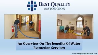 an overview on the benefits of water extraction