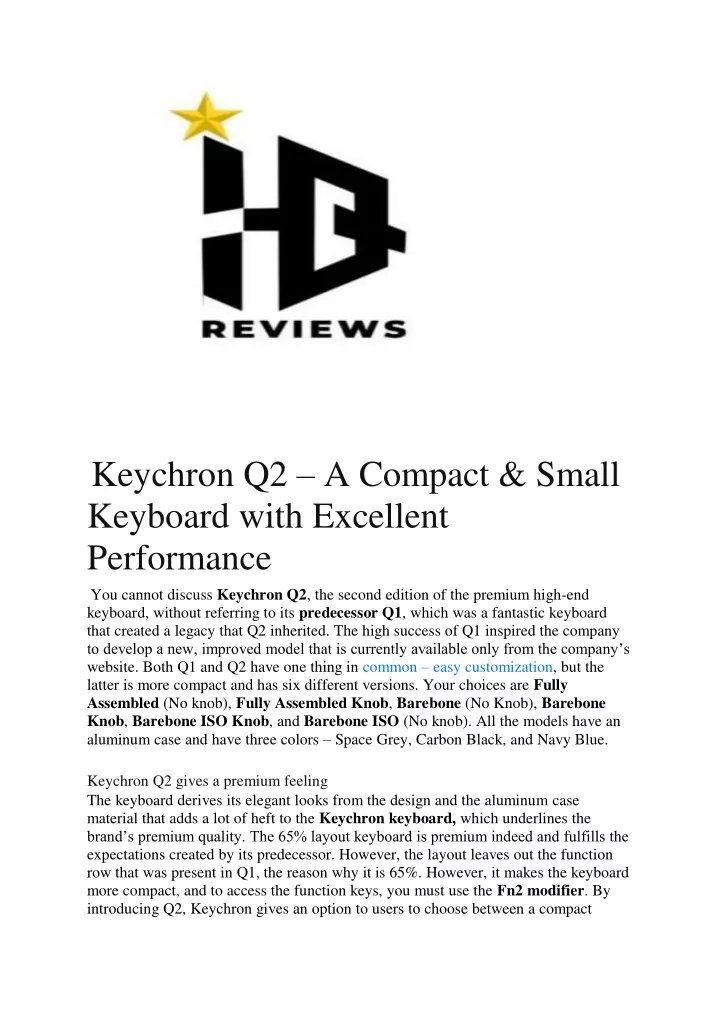 keychron q2 a compact small keyboard with