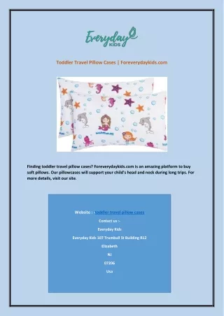 Toddler Travel Pillow Cases | Foreverydaykids.com