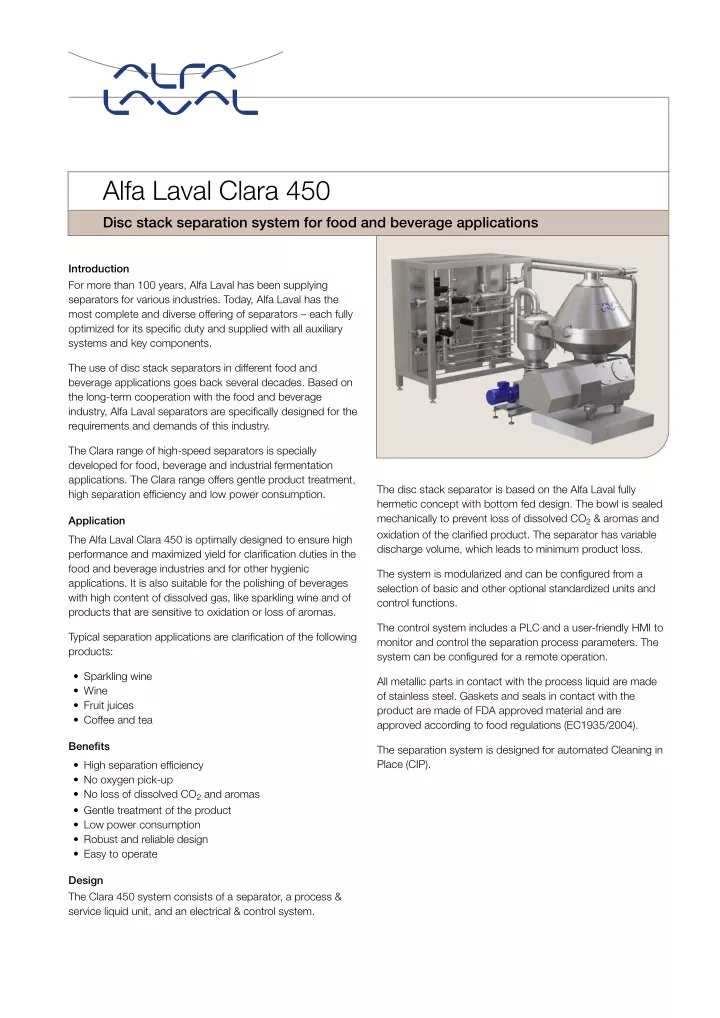 alfa laval clara 450